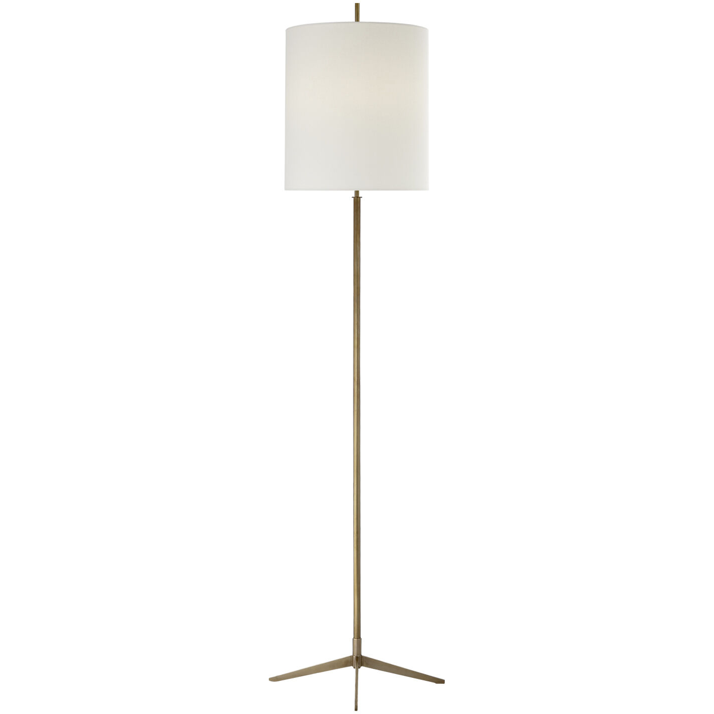 Thomas O'Brien Caron 67.5 inch 60 watt Hand-Rubbed Antique Brass Floor Lamp Portable Light in Linen