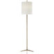 Thomas O'Brien Caron 67.5 inch 60 watt Hand-Rubbed Antique Brass Floor Lamp Portable Light in Linen
