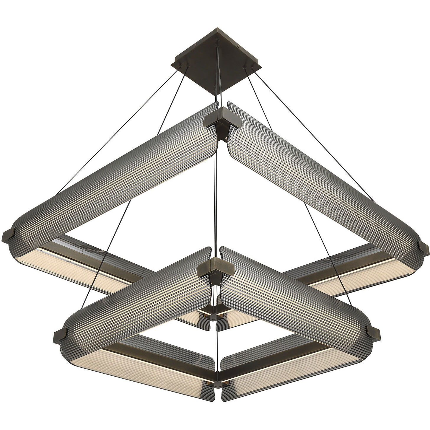 Neoness LED 34.25 inch Weathered Brass Grand Chandelier Ceiling Light in Smoke