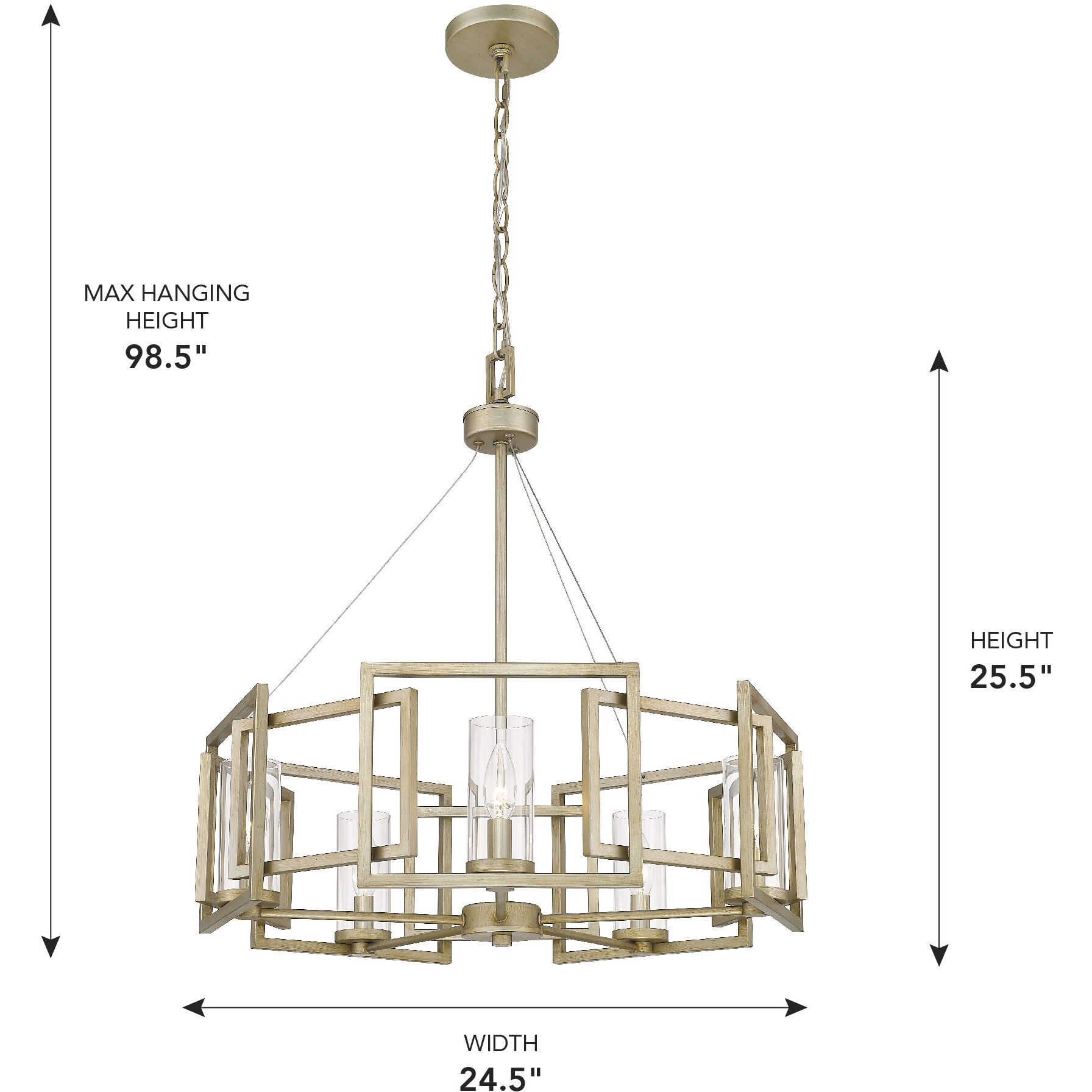 Marco 24.5 inch 60.00 watt White Gold Chandelier Ceiling Light