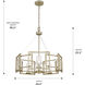 Marco 24.5 inch 60.00 watt White Gold Chandelier Ceiling Light