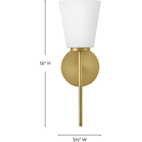 Bri 1 Light 8.25 inch Lacquered Brass Bath Light Wall Light