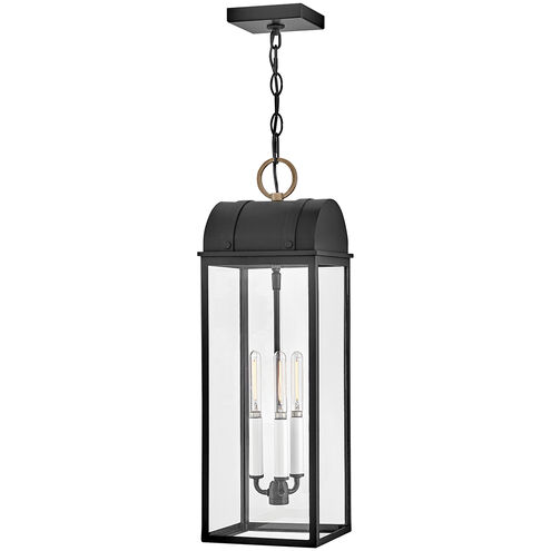 Heritage Campbell 3 Light 7.75 inch Black with Burnished Bronze Outdoor Hanging