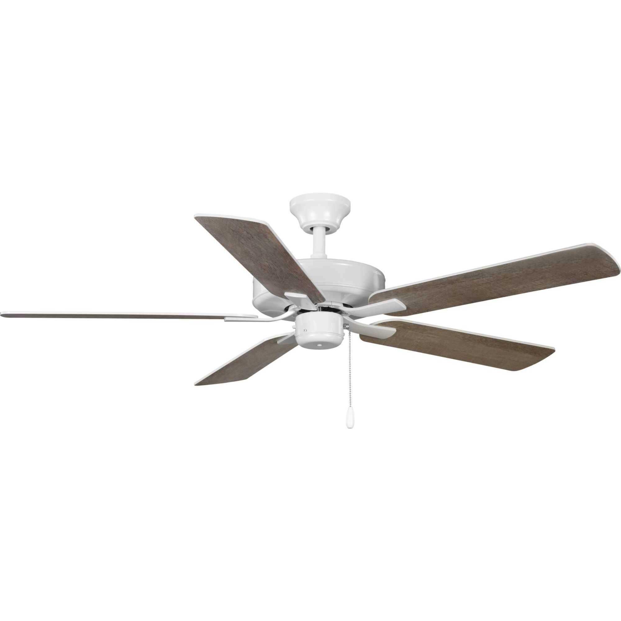 AirPro 52 inch White with White/Antique Wood Blades Ceiling Fan