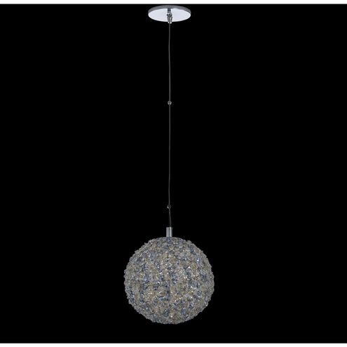 Lina 10 inch Polished Chrome Pendant Ceiling Light in Plated Aqua, Champange Gold, And Clear