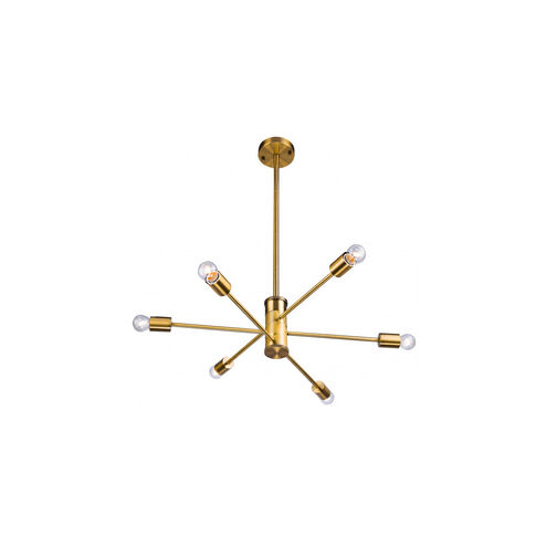 Canada 6 Light 27 inch Gold Chandelier Ceiling Light