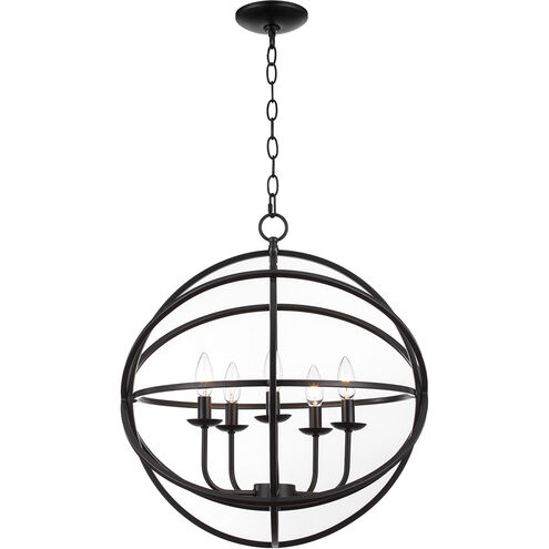 Apollo 5 Light 20 inch Rubbed Oil Bronze Pendant Ceiling Light