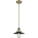 Franklin Restoration Railroad LED 8 inch Antique Brass Mini Pendant Ceiling Light in Matte Black, Franklin Restoration