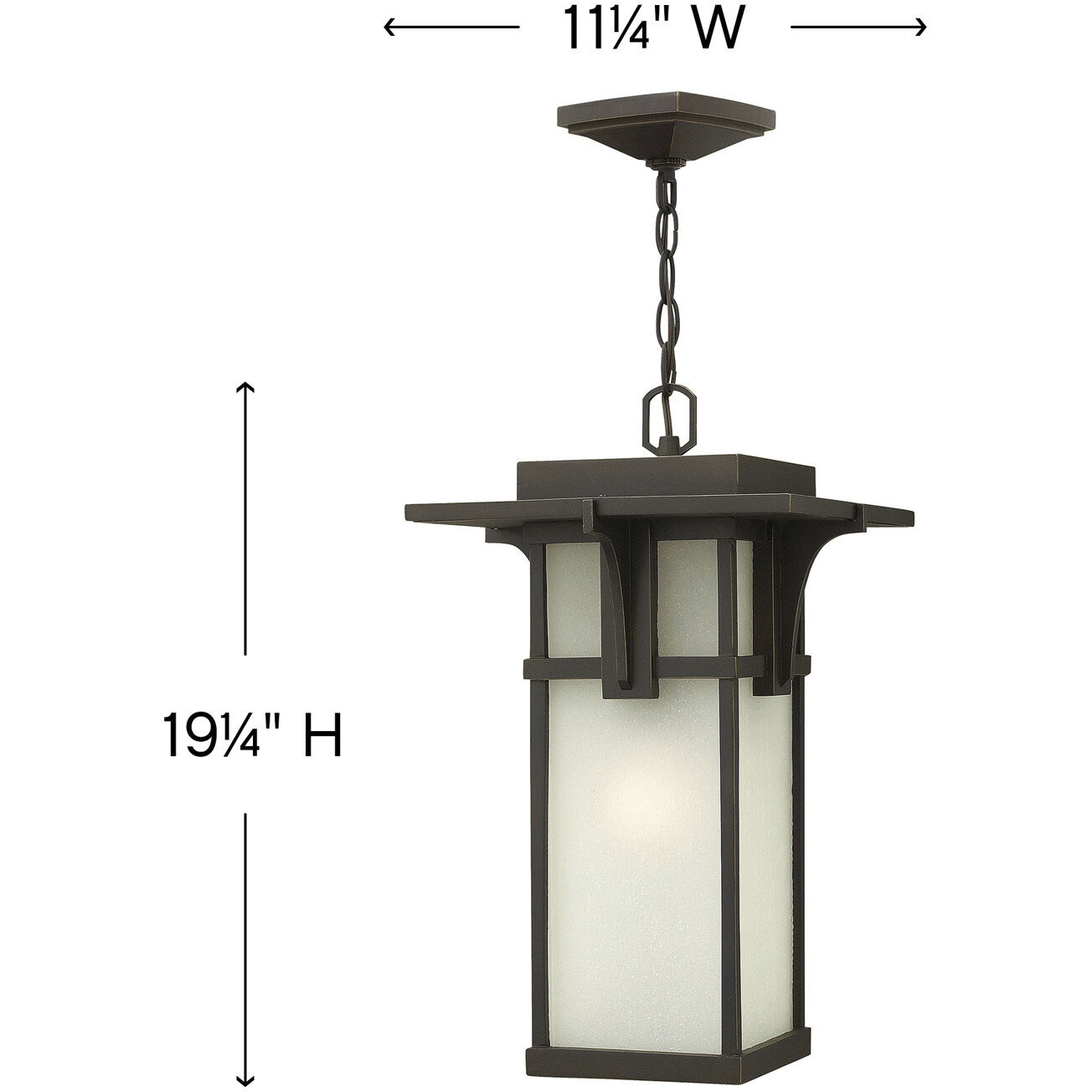 Manhattan 1 Light 11.25 inch Oil Rubbed Bronze Outdoor Hanging Lantern