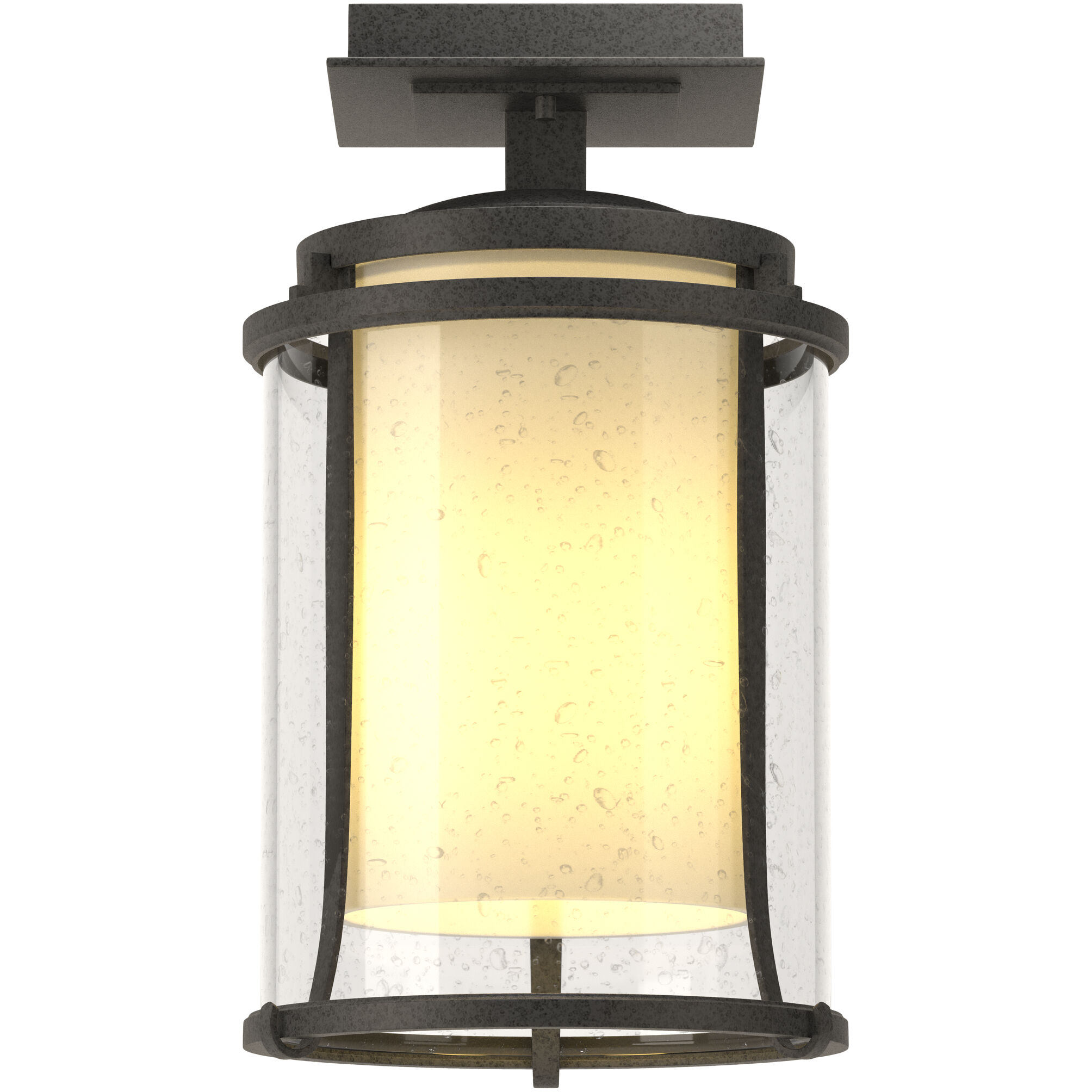 Meridian 1 Light 7.7 inch Coastal Natural Iron Outdoor Semi-Flush