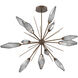 Rock Crystal LED Flat Bronze Chandelier Ceiling Light, Starburst