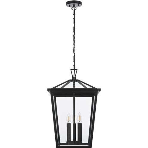 Oxford 3 Light 14 inch Black Outdoor Pendant