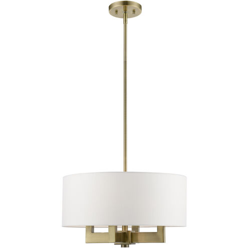 Cresthaven 4 Light 18 inch Antique Brass Pendant Chandelier Ceiling Light