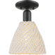 Downtown Urban Natural Ballston Dome 1 Light 7.5 inch Matte Black Semi-Flush Mount Ceiling Light