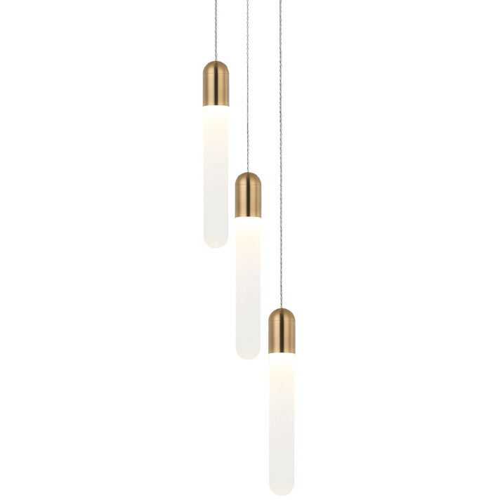 Aydin LED 6.38 inch Aged Gold Brass Pendant Ceiling Light