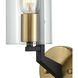 Blakeslee 1 Light 5 inch Matte Black with Satin Brass Sconce Wall Light