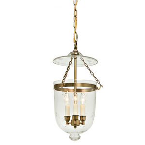Hundi 3 Light 11 inch Rubbed Brass Bell Jar Pendant Ceiling Light