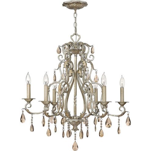 Carlton 6 Light 28 inch Silver Leaf Indoor Chandelier Ceiling Light