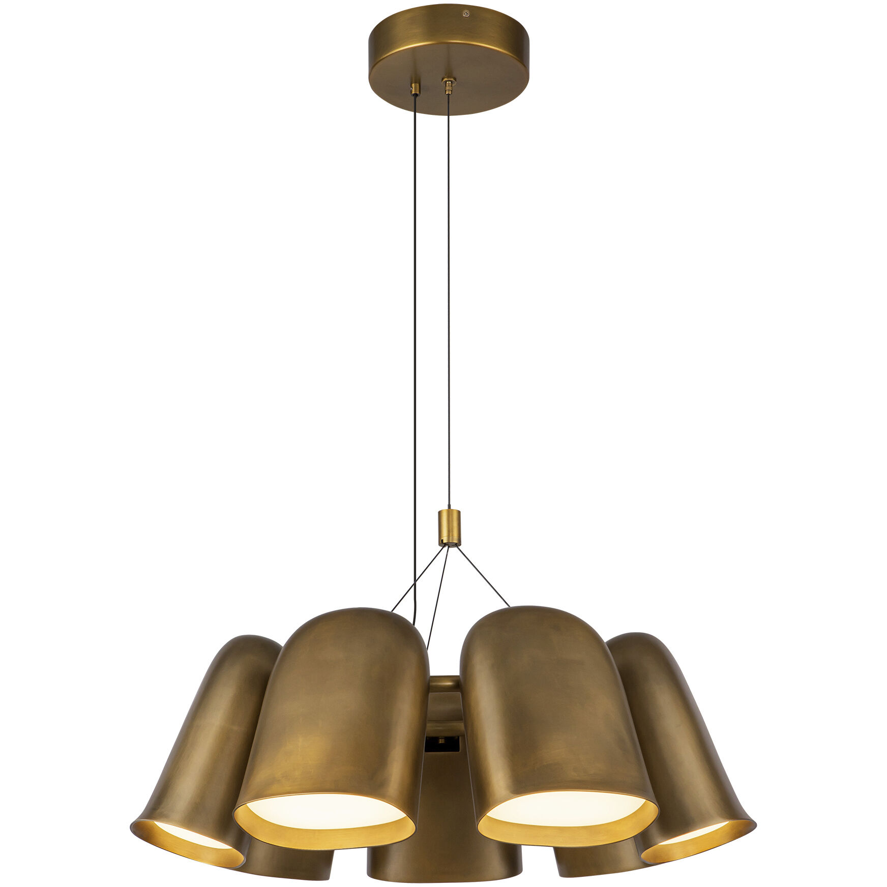 Bell LED 19.38 inch Vintage Brass Chandelier Ceiling Light