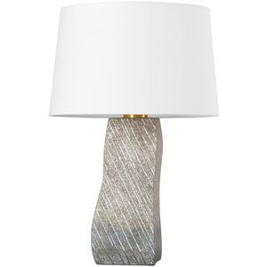 Raiden 28.25 inch 15.00 watt Aged Brass and Ceramic Windswept White Table Lamp Portable Light