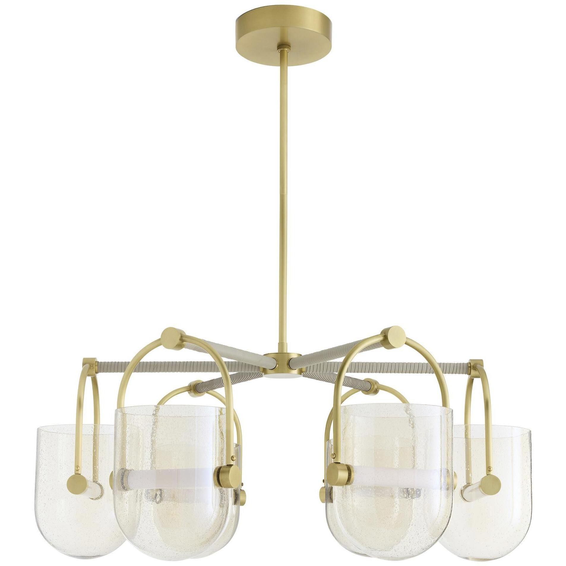Marco 6 Light 38 inch Antique Brass with Bone Chandelier Ceiling Light
