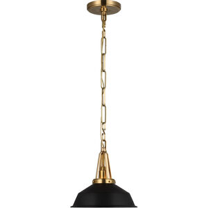 Chapman & Myers Layton LED 10 inch Antique-Burnished Brass Pendant Ceiling Light in Matte Black