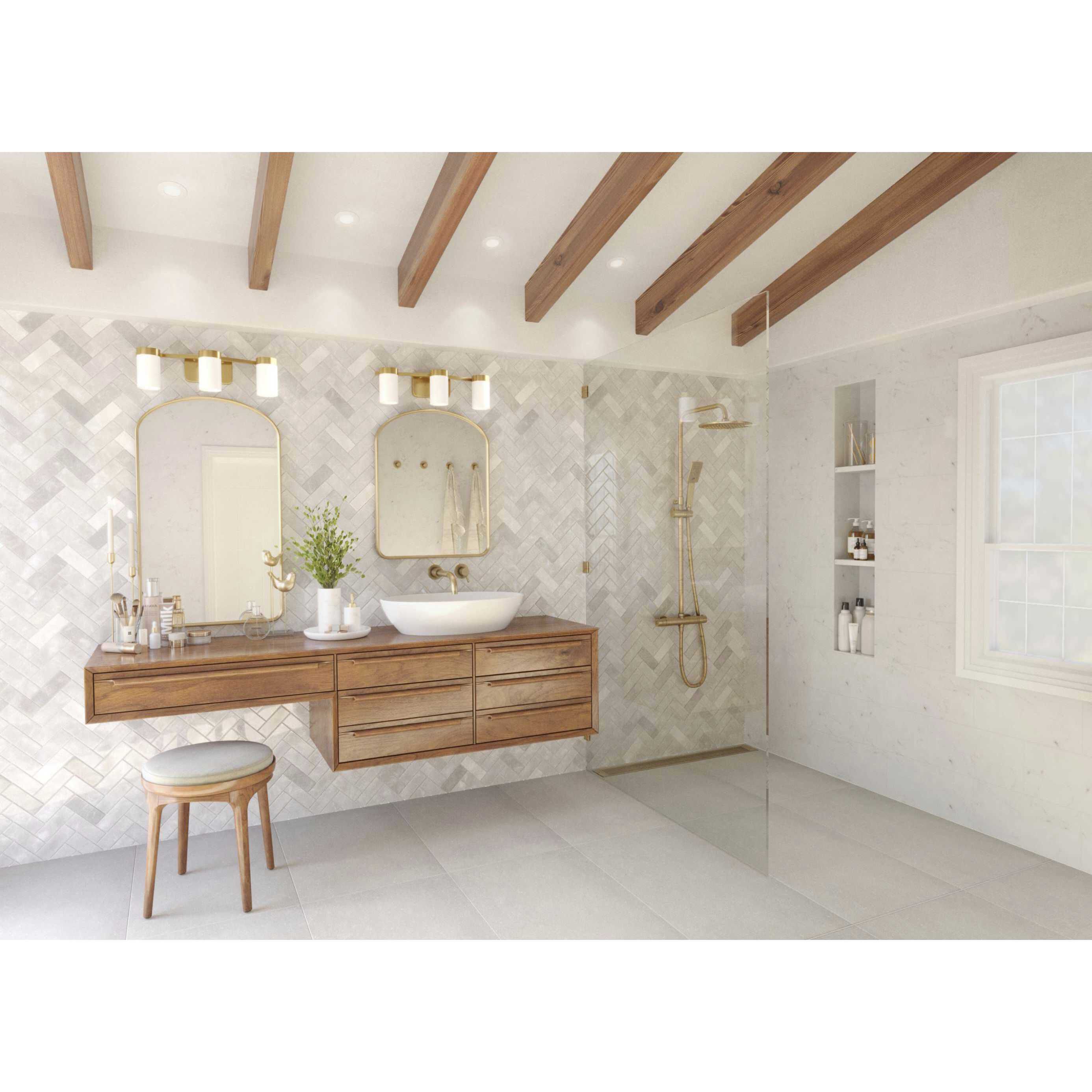 Elevate 3 Light 25 inch Brushed Bronze Bath Vanity Wall Light, Design Series