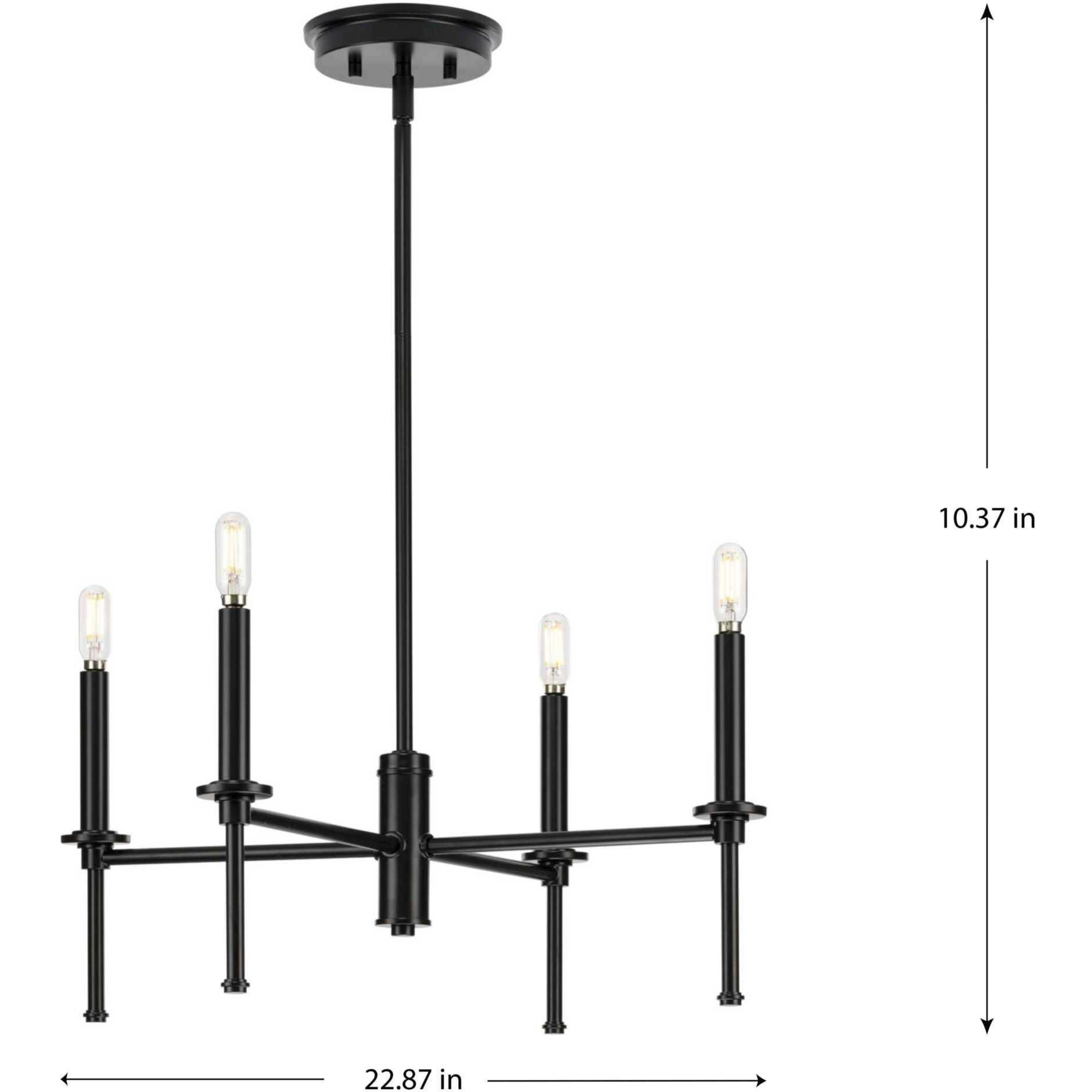Elara 4 Light 23 inch Matte Black Chandelier Ceiling Light