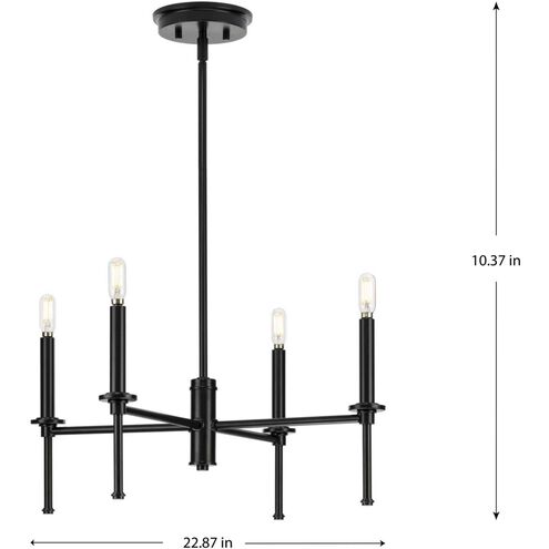 Elara 4 Light 23 inch Matte Black Chandelier Ceiling Light