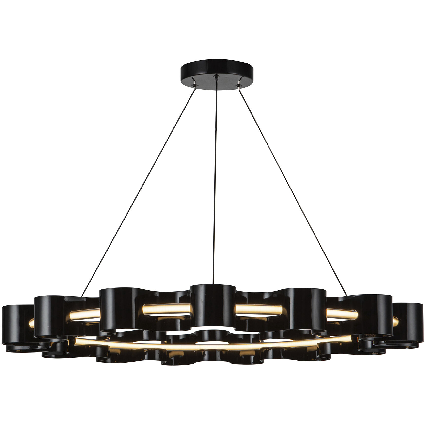 Nami LED 32.75 inch Gloss Black Chandelier Ceiling Light