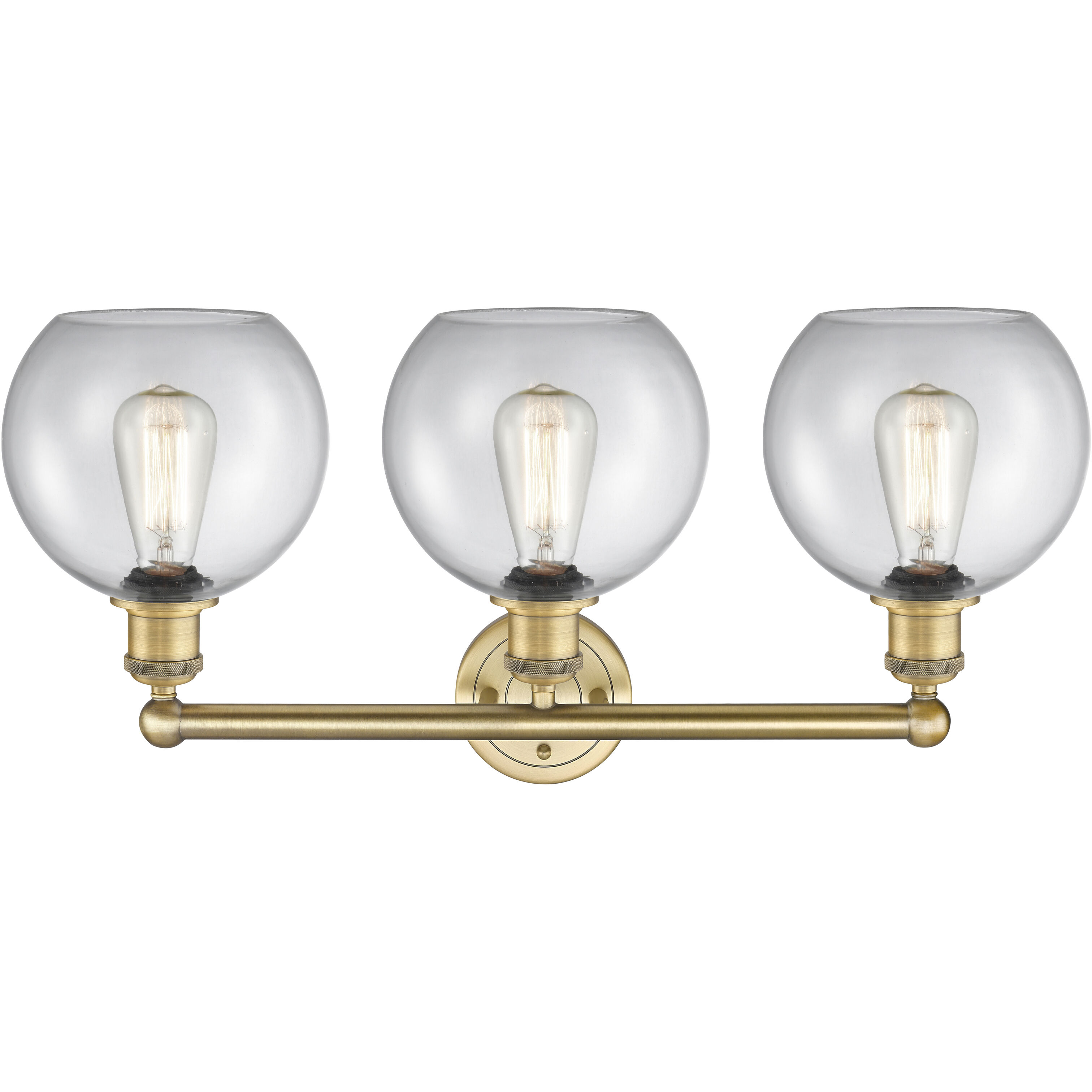 Athens 3 Light 26 inch Brushed Brass Bath Vanity Light Wall Light in Clear