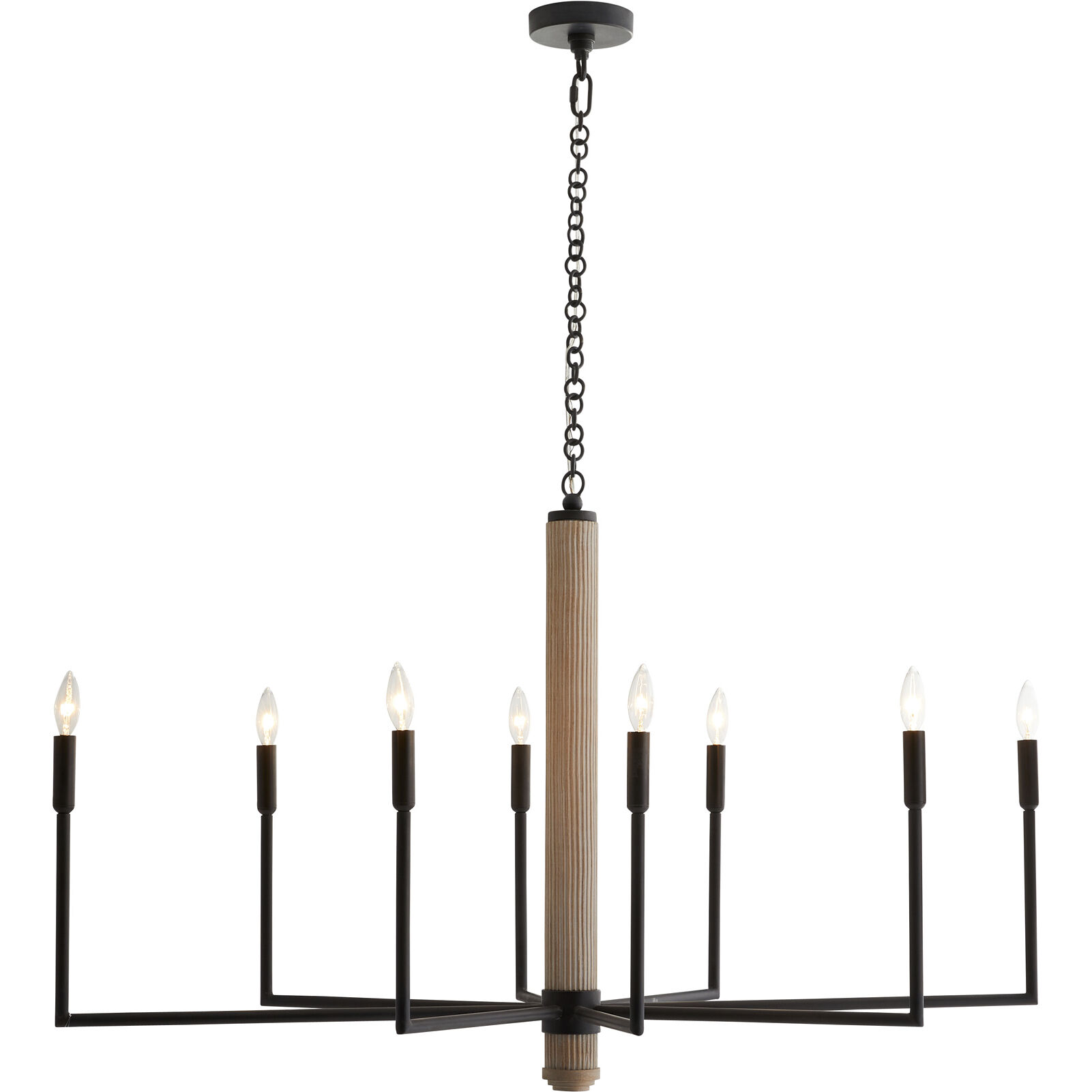 Orlando 8 Light 48 inch Blackened Iron Chandelier Ceiling Light