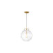 Industrial 1 Light 12 inch Natural Brass Mini-Pendant Ceiling Light