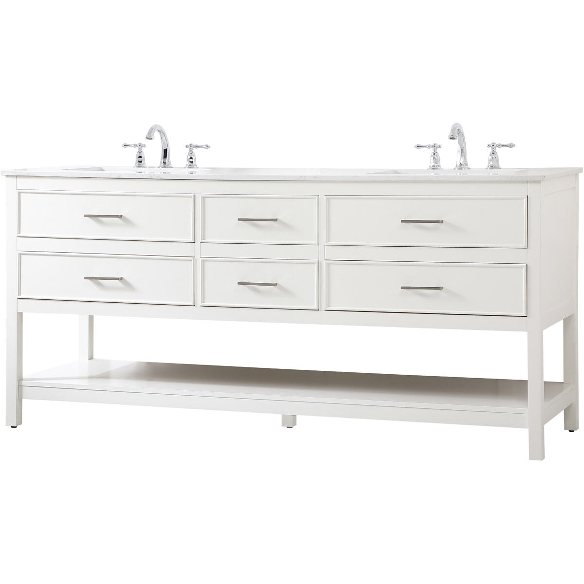 Sinclaire 72 X 22 X 34 inch White Vanity Sink Set