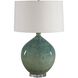 Callista 26 inch 150 watt Ocean Blue and Teal and Clear Crystal and Antique Brass Table Lamp Portable Light