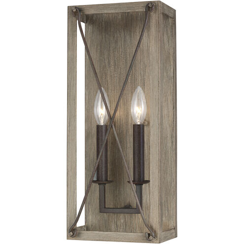 Sean Lavin Thornwood 2 Light 7.5 inch Washed Pine Bath Vanity Wall Light