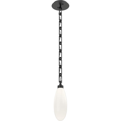 Fiori LED 6 inch Matte Black Pendant Ceiling Light in Rectangular Chain
