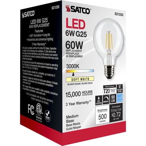 Lumos LED Medium Medium 6.00 watt 3000K LED Filament
