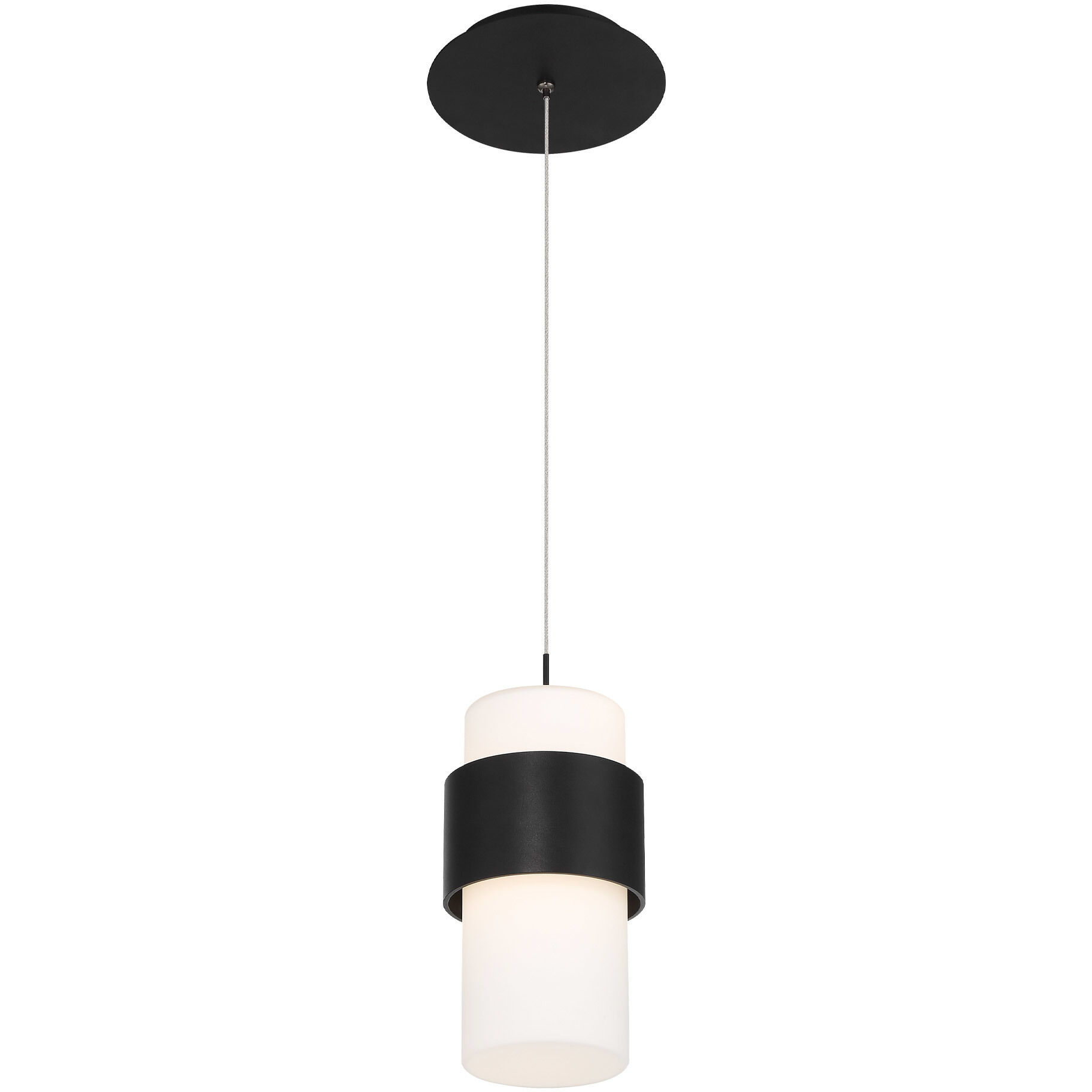 Banded LED 5 inch Black Mini-Pendant Ceiling Light, dweLED