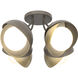 Brooklyn 4 Light 15.8 inch Dark Smoke and Modern Brass Semi-Flush Ceiling Light in Dark Smoke/Modern Brass