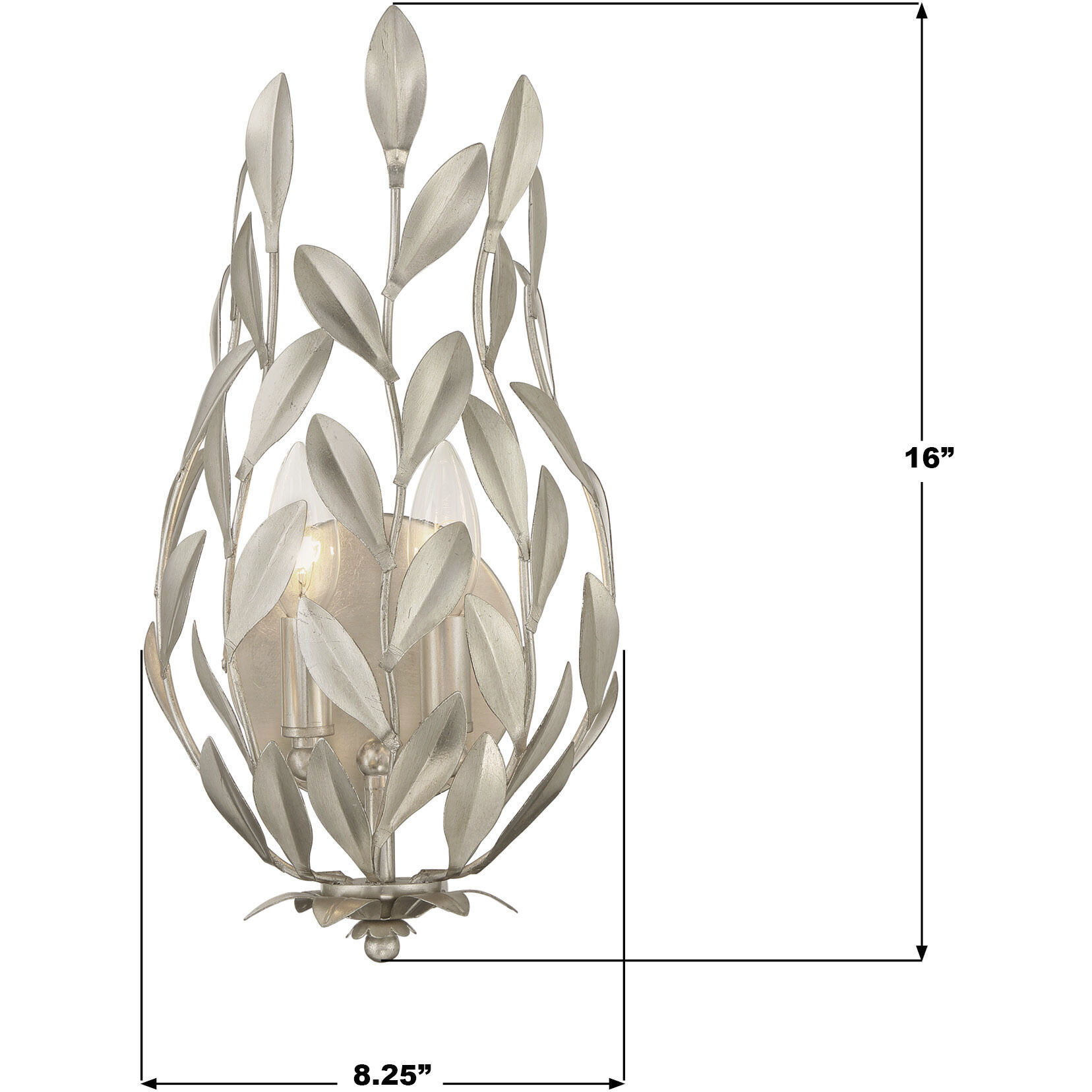 Broche Wall Sconce Wall Light in Antique Silver