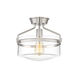 Modern 1 Light 13.25 inch Brushed Nickel Semi-Flush Ceiling Light