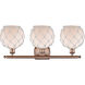 Ballston Farmhouse Rope LED 26 inch Antique Copper Bath Vanity Light Wall Light in White Glass with White Rope, Ballston