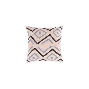 Nairobi 20 X 20 inch Light Gray and Black Throw Pillow