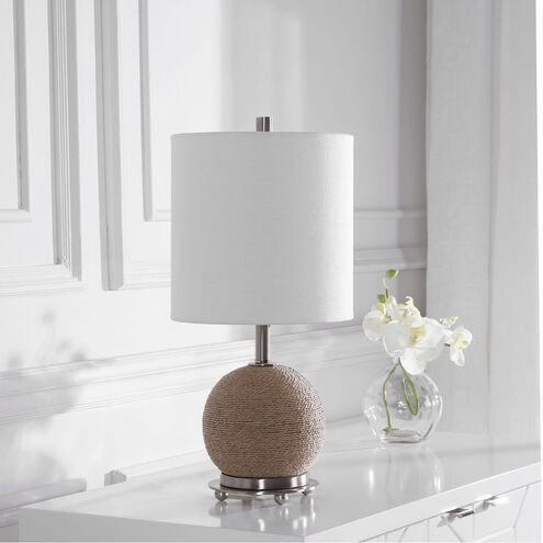 Captiva 19 inch 100.00 watt Natural Rattan with Brushed Nickel Details Accent Lamp Portable Light