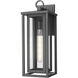 Ashland 1 Light 18 inch Matte Black Outdoor Sconce in Clear Glass