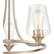 Ashford 3 Light 18 inch Modern Gold Chandelier Ceiling Light