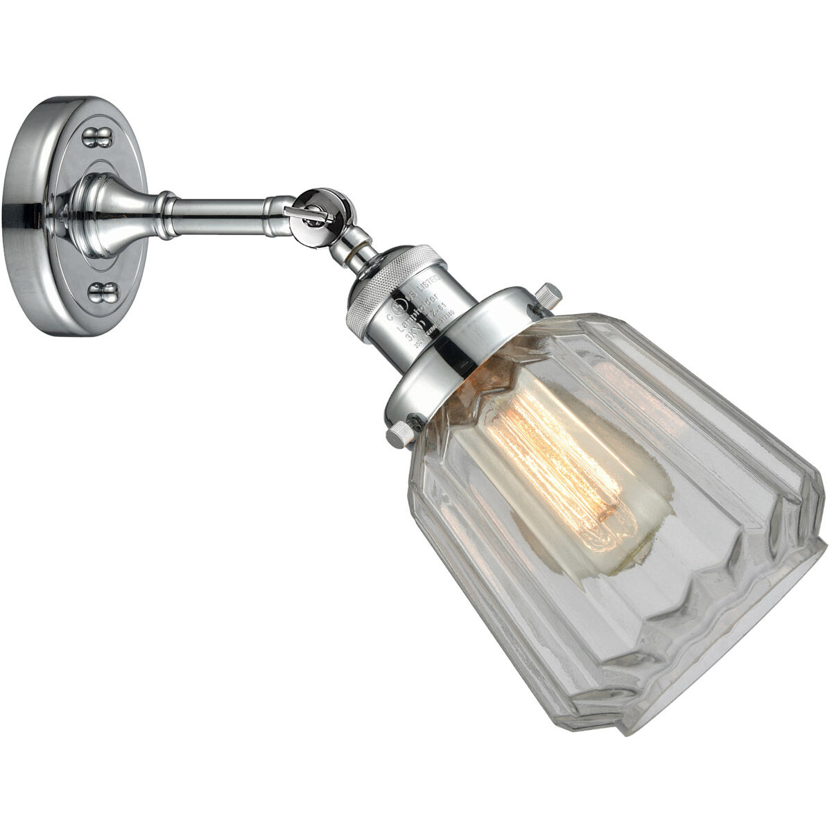 Franklin Restoration Chatham 1 Light 6 inch Polished Chrome Sconce Wall Light in Clear Glass, Franklin Restoration