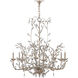 Crystal Bud 8 Light 33 inch Silver Granello Chandelier Ceiling Light, Large