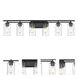 Auralume Ice 6 Light 42 inch Matte Black Bath Vanity Light Wall Light in Incandescent